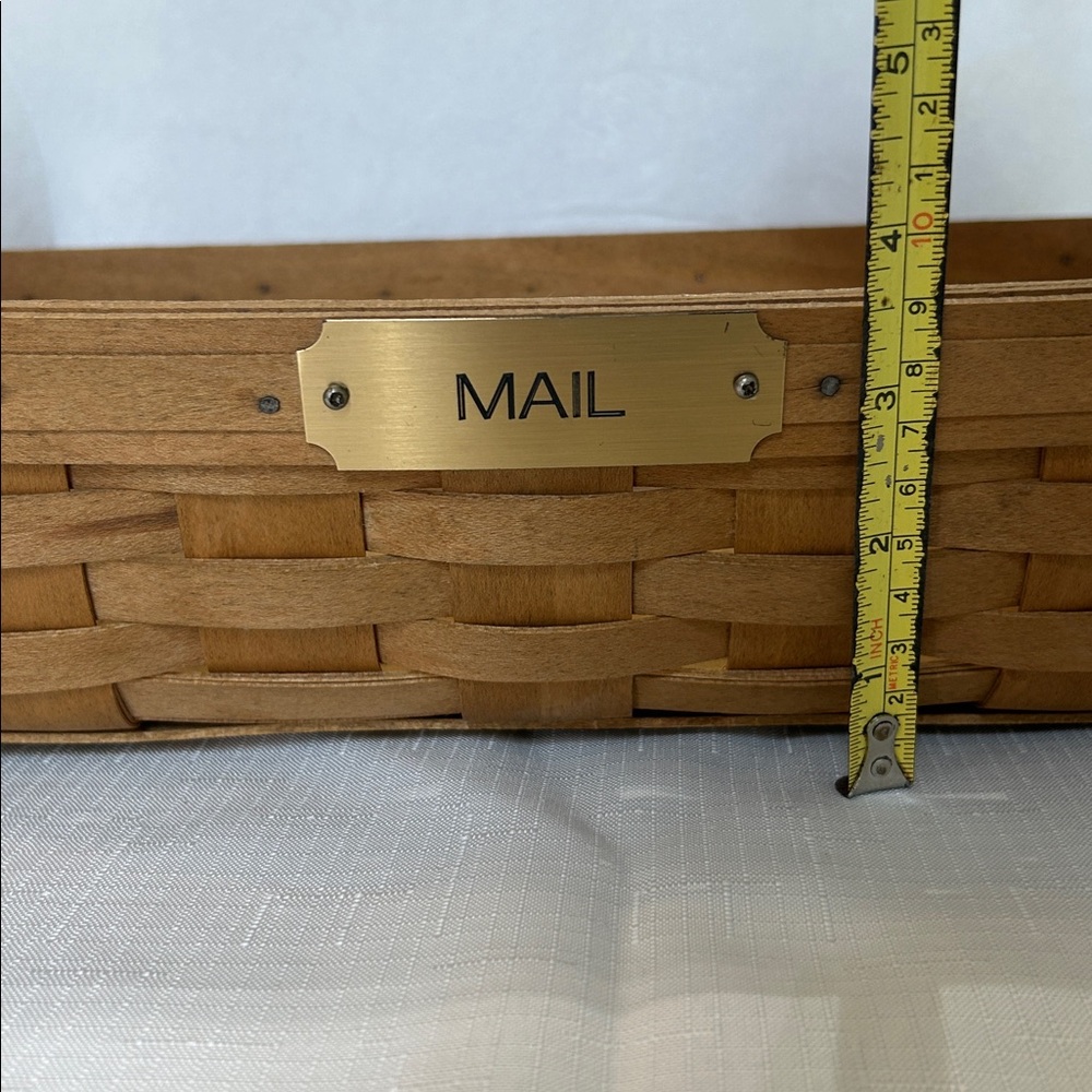 Longaberger Brown Woven Mail Basket - Picture 11 of 11